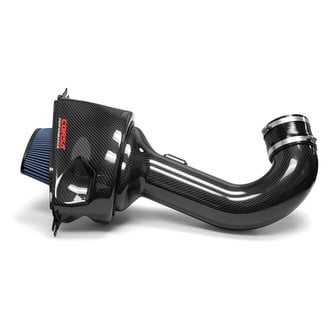 Corsa® - Open Element Plastic Black Carbon Fiber Cold Air Intake System with MaxFlow 5 Layer Oiled Blue Filter