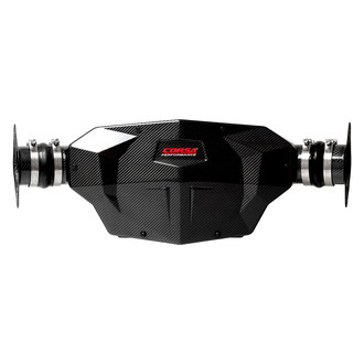 Corsa® - Plastic Black Carbon Fiber Cold Air Intake System with DryTech 3D Red Filter