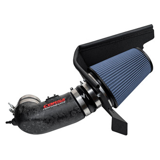 Corsa® - Open Element Plastic Forged Carbon Fiber Cold Air Intake System with MaxFlow 5 Layer Oiled Blue Filter