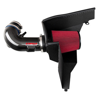 Corsa® - Open Element Plastic Black Carbon Fiber Cold Air Intake System with DryTech 3D Red Filter