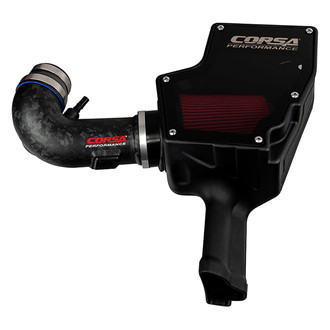 Corsa® - Closed Box Plastic Forged Carbon Fiber Cold Air Intake System with DryTech 3D Red Filter