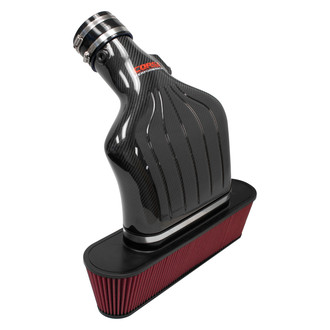 Corsa® - Open Element Plastic Black Carbon Fiber Cold Air Intake System with DryTech 3D Red Filter