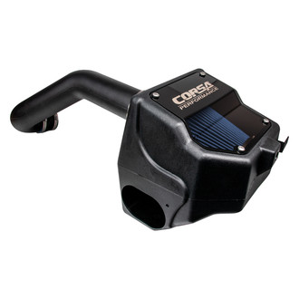 Corsa® - Closed Box Plastic Black Cold Air Intake System with Prop 65 Compliant Blue Filter
