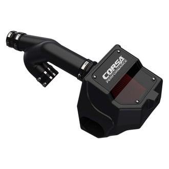 Corsa® - Closed Box Wrinkle Black Cold Air Intake System with DryTech 3D Red Filter