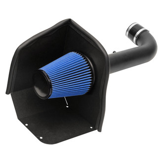 Corsa® - APEX Series Shielded Box Steel Wrinkle Black Cold Air Intake System with MaxFlow 5 Layer Oiled Blue Filter