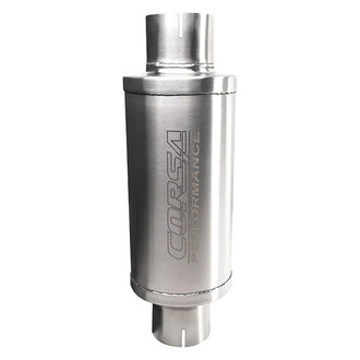 Corsa® - PRO Series 304 SS Round Exhaust Resonator (3" Center ID, 3" Center OD, 9.5" Length)