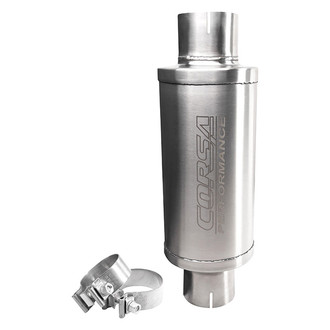 Corsa® - PRO Series 304 SS Round Exhaust Resonator (3" Center ID, 3" Center OD, 10.75" Length)