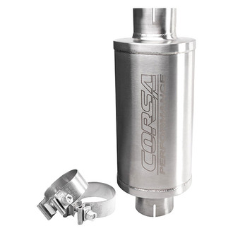 Corsa® - PRO Series 304 SS Round Exhaust Resonator (2.5" Center ID, 2.5" Center OD, 9.5" Length)