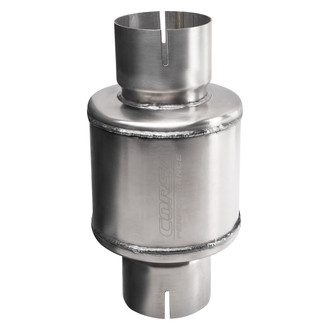 Corsa® - PRO Series 304 SS Round Exhaust Resonator (3" Center ID, 3" Center OD, 9.5" Length)