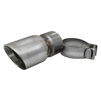 Corsa® TK006 - Pro-Series Stainless Steel Round Angle Cut Clamp-On Polished Exhaust Tip (3" Inlet, 4" Outlet, 9.2" Length)