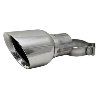 Corsa® - Pro-Series Stainless Steel Round Angle Cut Clamp-On Polished Exhaust Tip (2.75" Inlet, 4.5" Outlet, 9.1" Length)