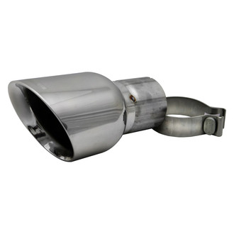 Corsa® - Pro-Series 304 SS Round Angle Cut Clamp-On Single Polished Exhaust Tip
