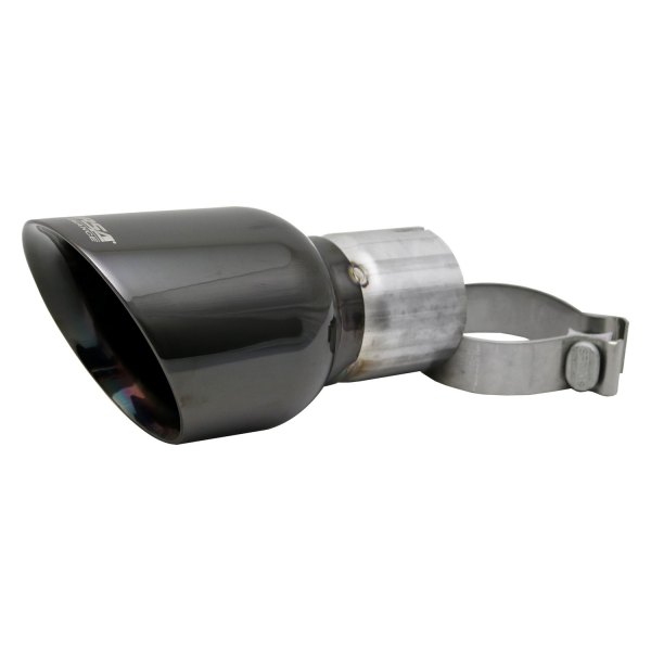Corsa® - Pro-Series 304 SS Round Angle Cut Single Black PVD Exhaust Tip