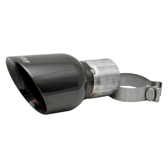 Corsa® - Pro-Series 304 SS Round Angle Cut Clamp-On Single Black PVD Exhaust Tip