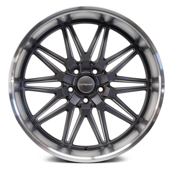 CORSART® ALCATRAZ Wheels - Matte Gunmetal with Milled Windows and