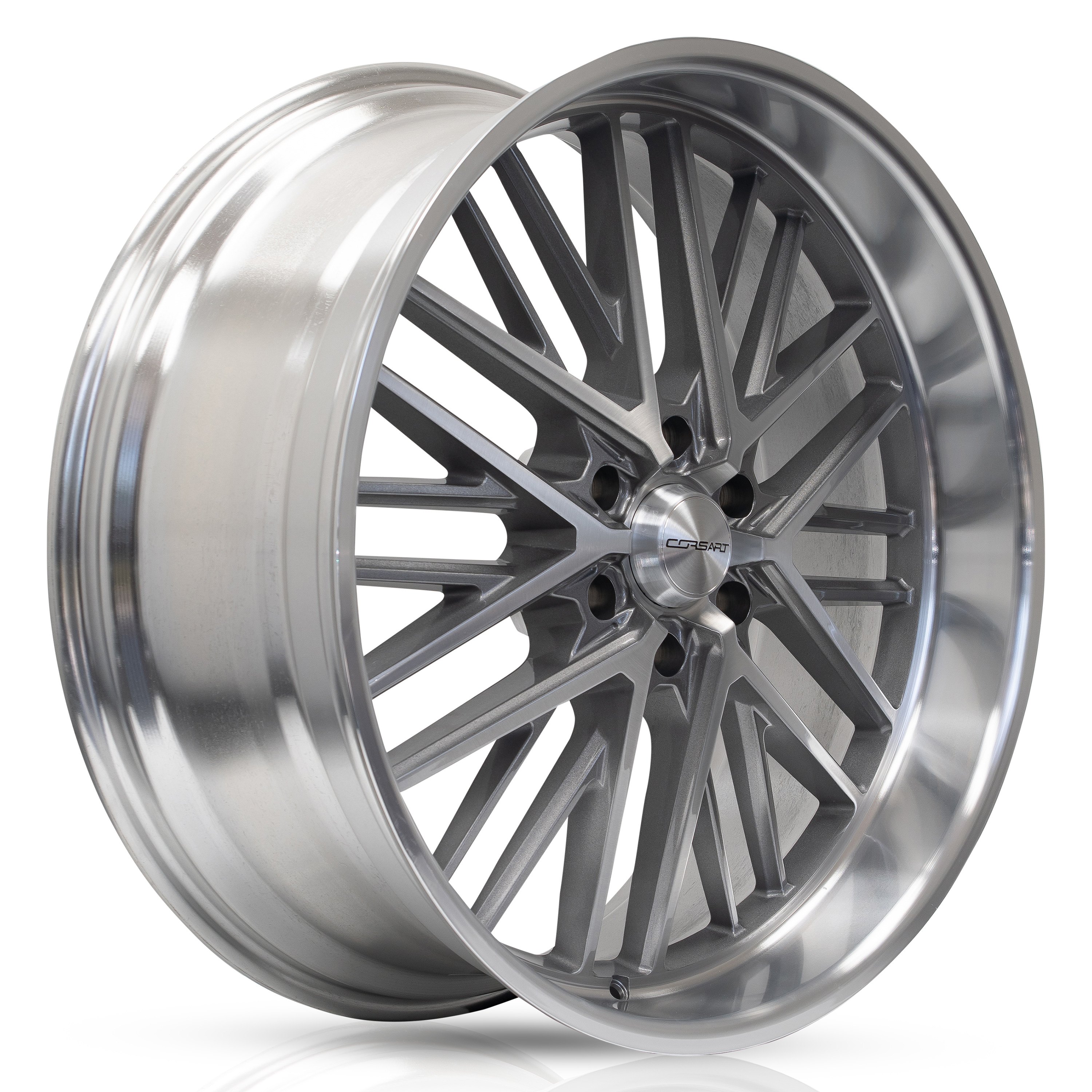 CORSART® KINGPIN 6 Wheels - Gloss Brushed with Diamond Cut Lip Rims