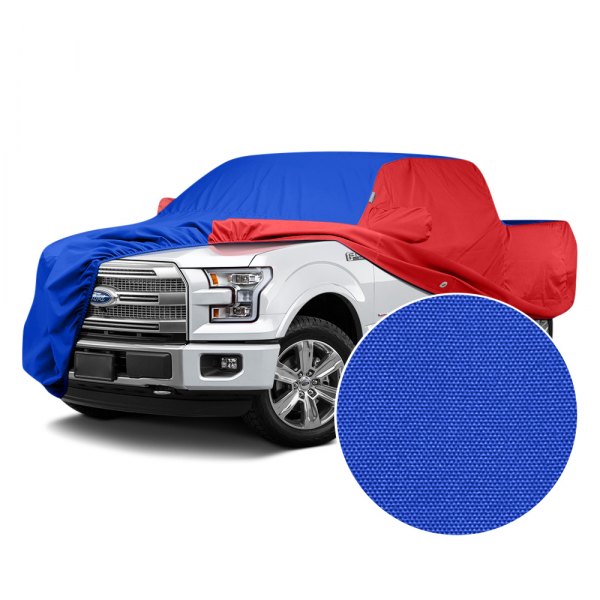  Covercraft® - WeatherShield™ HP Two-Tone Custom Car Cover with Bright Blue Center and Red Sides