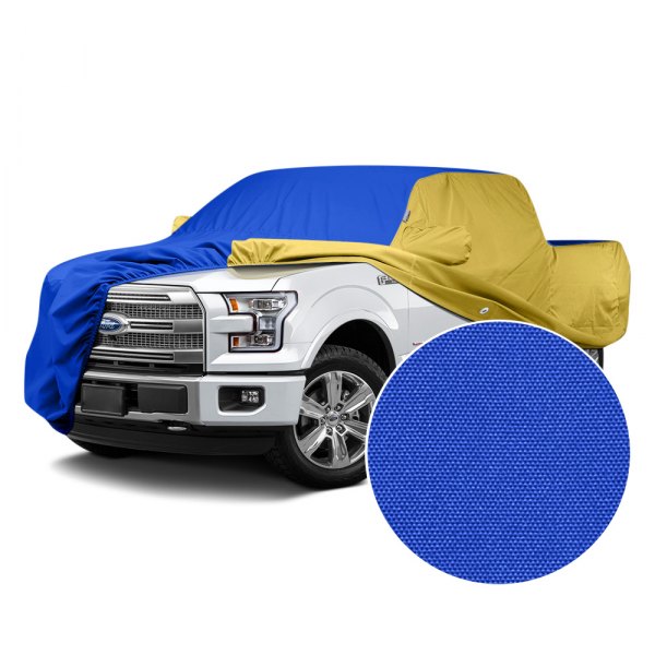  Covercraft® - WeatherShield™ HP Two-Tone Custom Car Cover with Bright Blue Center and Yellow Sides