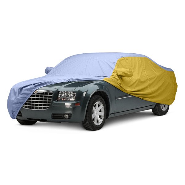  Covercraft® - WeatherShield™ HP Two-Tone Custom Car Cover with Light Blue Center and Yellow Sides