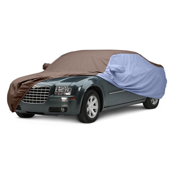 Covercraft® C9693PXPTPL WeatherShield™ HP Two-Tone Taupe Custom Car Cover  with Light Blue Sides