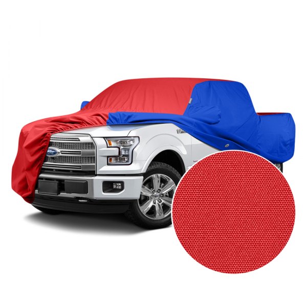  Covercraft® - WeatherShield™ HP Two-Tone Custom Car Cover with Red Center and Bright Blue Sides