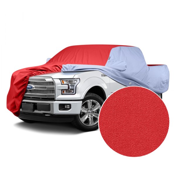  Covercraft® - WeatherShield™ HP Two-Tone Custom Car Cover with Red Center and Light Blue Sides