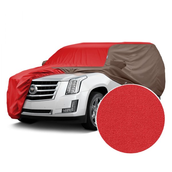  Covercraft® - WeatherShield™ HP Two-Tone Custom Car Cover with Red Center and Taupe Sides