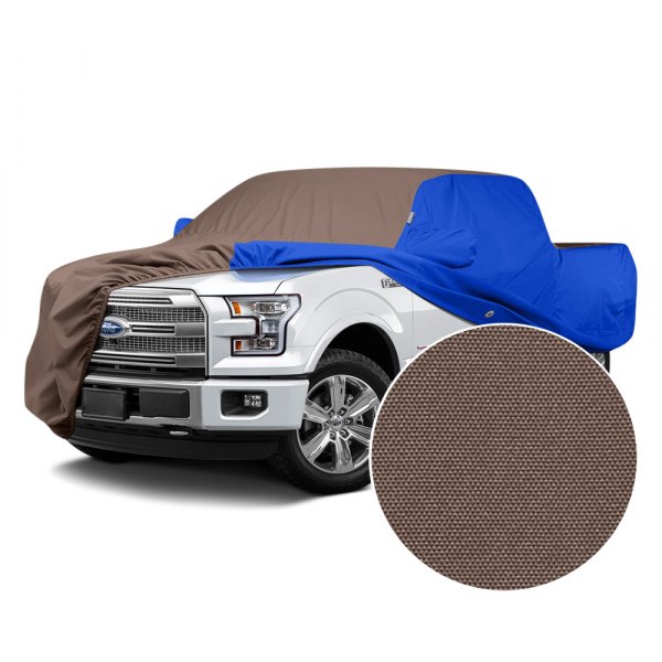  Covercraft® - WeatherShield™ HP Two-Tone Custom Car Cover with Taupe Center and Bright Blue Sides