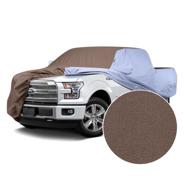  Covercraft® - WeatherShield™ HP Two-Tone Custom Car Cover with Taupe Center and Light Blue Sides
