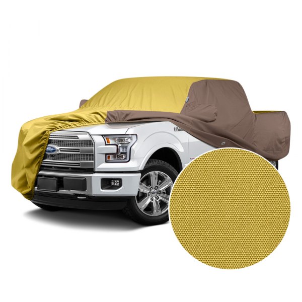  Covercraft® - WeatherShield™ HP Two-Tone Custom Car Cover with Yellow Center and Taupe Sides