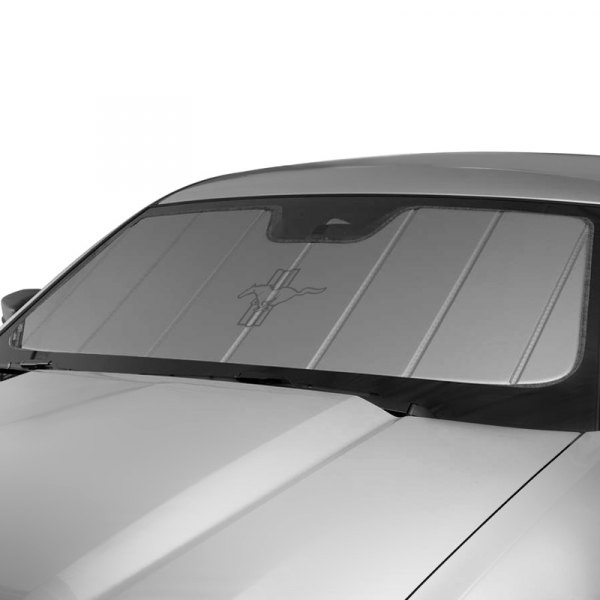  Covercraft® - UVS100™ Custom Black Mustang Tri-Bar Style Ford Tri-Bar Style Silver Heat Shield with Logo
