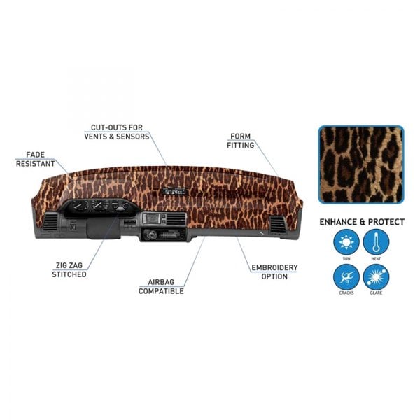 Coverking® CDCA9FD8441 - Designer Velour Cheetah Custom Dash Coverking® CDCA9FD8441 - Designer Velour Cheetah Custom Dash