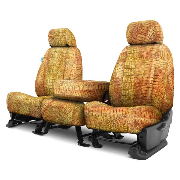Coverking® - Designer Printed Neosupreme 2nd Row Animal Print Alligator Gilded Custom Seat Covers