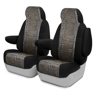 Coverking® - Designer Printed Neosupreme Animal Printed 1st Row Alligator Camouflage Custom Seat Covers