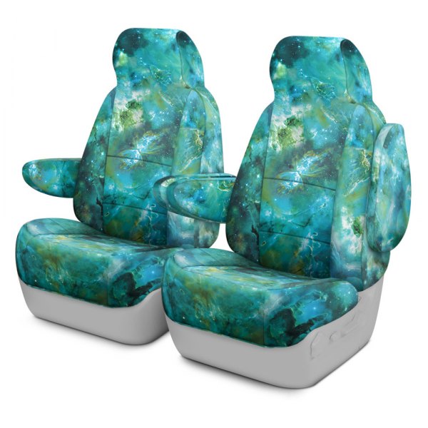 Coverking® - Designer Printed Neosupreme 1st Row Nature Nebula Aquatic Custom Seat Covers