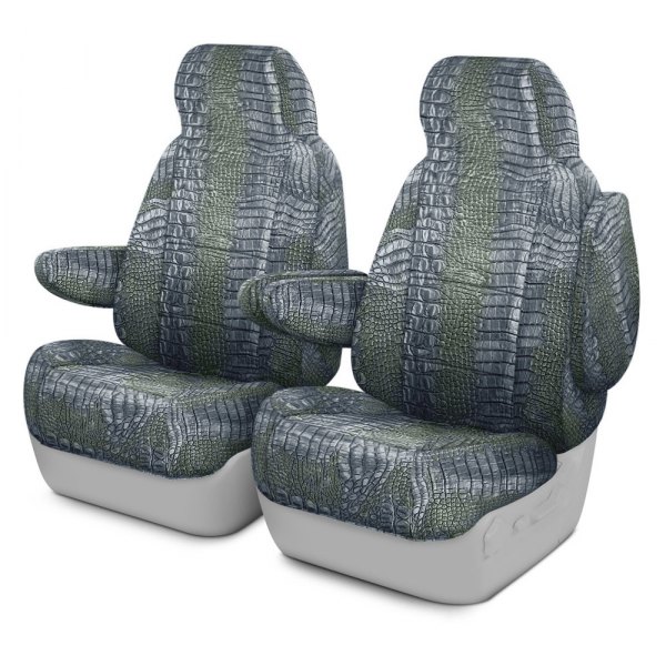 Coverking® - Designer Printed Neosupreme 1st Row Animal Print Alligator Aquatic Custom Seat Covers