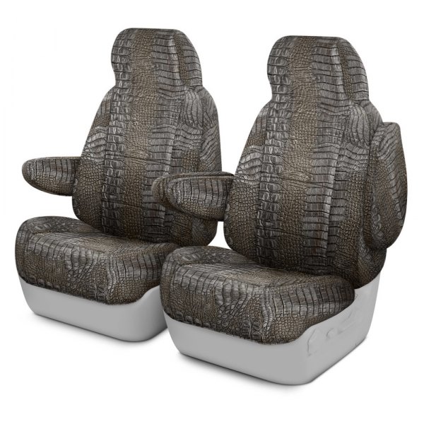 Coverking® - Designer Printed Neosupreme 1st Row Animal Print Alligator Camouflage Custom Seat Covers