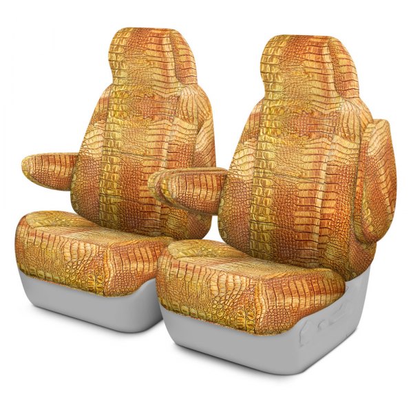 Coverking® - Designer Printed Neosupreme 2nd Row Animal Print Alligator Gilded Custom Seat Covers