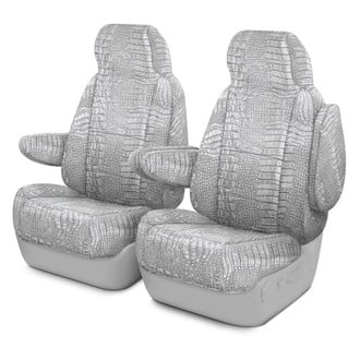 Coverking® - Designer Printed Neosupreme Animal Printed 1st Row Alligator Pearl Custom Seat Covers