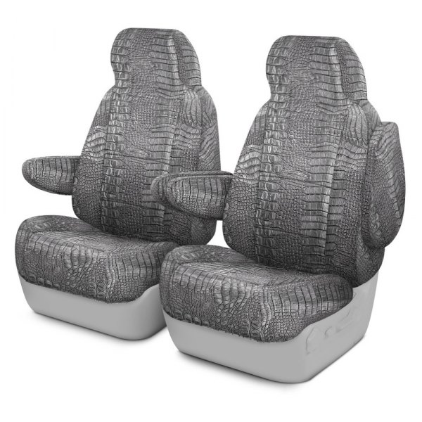 Coverking® - Designer Printed Neosupreme 1st Row Animal Print Alligator Steel Custom Seat Covers