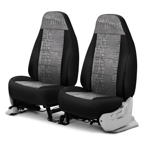 Coverking® - Designer Printed Neosupreme 1st Row Animal Print Alligator Steel Custom Seat Covers