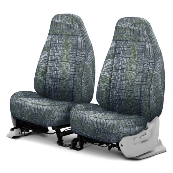 Coverking® - Designer Printed Neosupreme 1st Row Animal Print Alligator Aquatic Custom Seat Covers