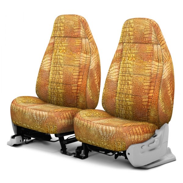 Coverking® - Designer Printed Neosupreme 1st Row Animal Print Alligator Gilded Custom Seat Covers