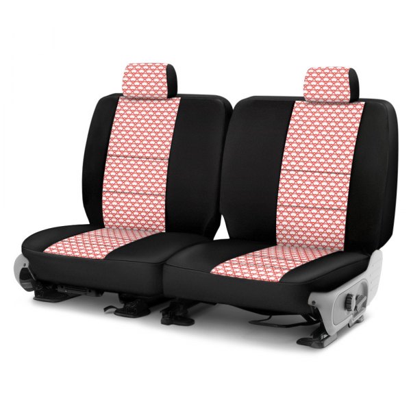 Coverking® - Designer Printed Neosupreme 3rd Row Overlapping Shell Red Custom Seat Covers