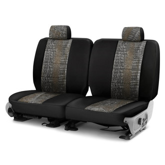 Coverking® - Designer Printed Neosupreme Animal Printed 1st Row Alligator Camouflage Custom Seat Covers