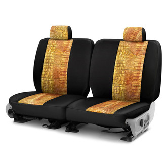 Coverking® - Designer Printed Neosupreme Animal Printed 1st Row Alligator Gilded Custom Seat Covers