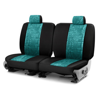 Coverking® - Designer Printed Neosupreme Animal Printed 1st Row Alligator Jeweled Custom Seat Covers
