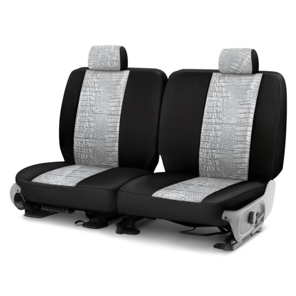 Coverking® - Designer Printed Neosupreme 2nd Row Animal Print Alligator Pearl Custom Seat Covers