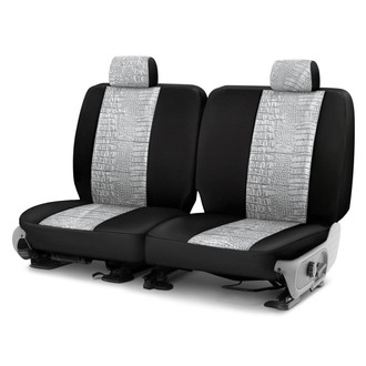 Coverking® - Designer Printed Neosupreme Animal Printed 1st Row Alligator Pearl Custom Seat Covers