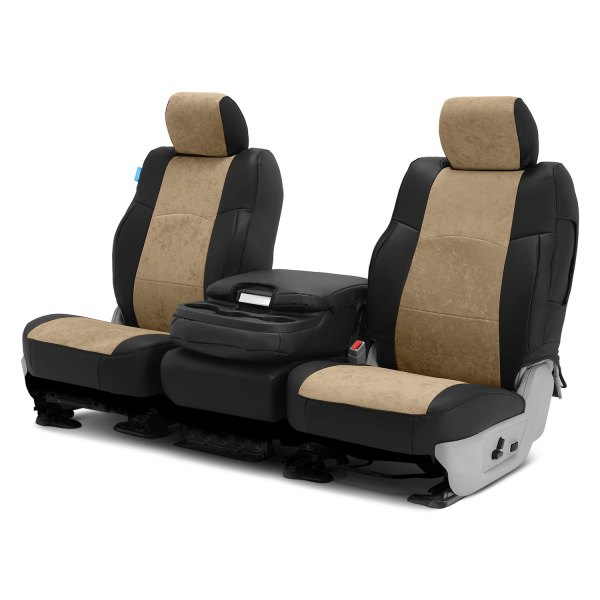 Coverking® - Ultisuede 2nd Row Black & Beige Custom Seat Covers